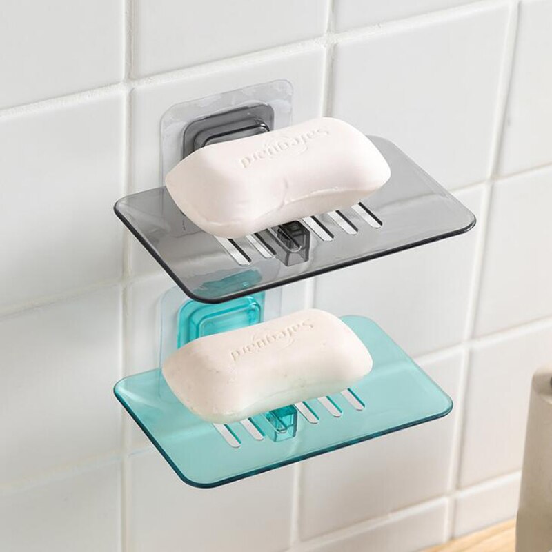 Wall-mounted Soap Holder Dishes Sponge Drain Bathroom