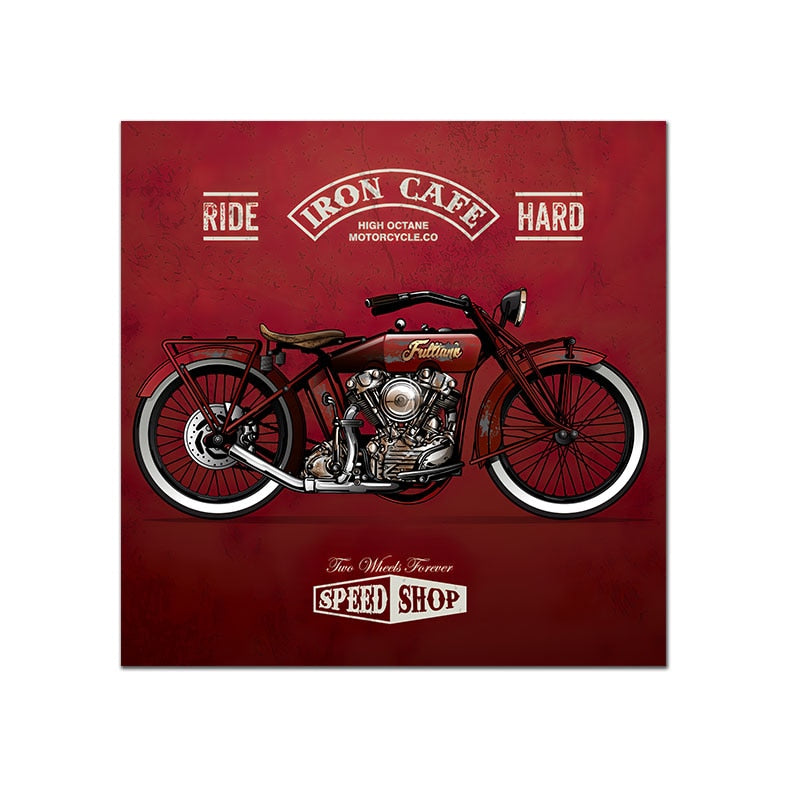 Vintage Poster Motorcycle wall art