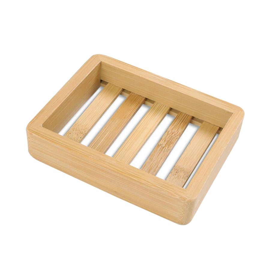 Wooden Natural Bamboo Soap Dishes Tray Holder Storage