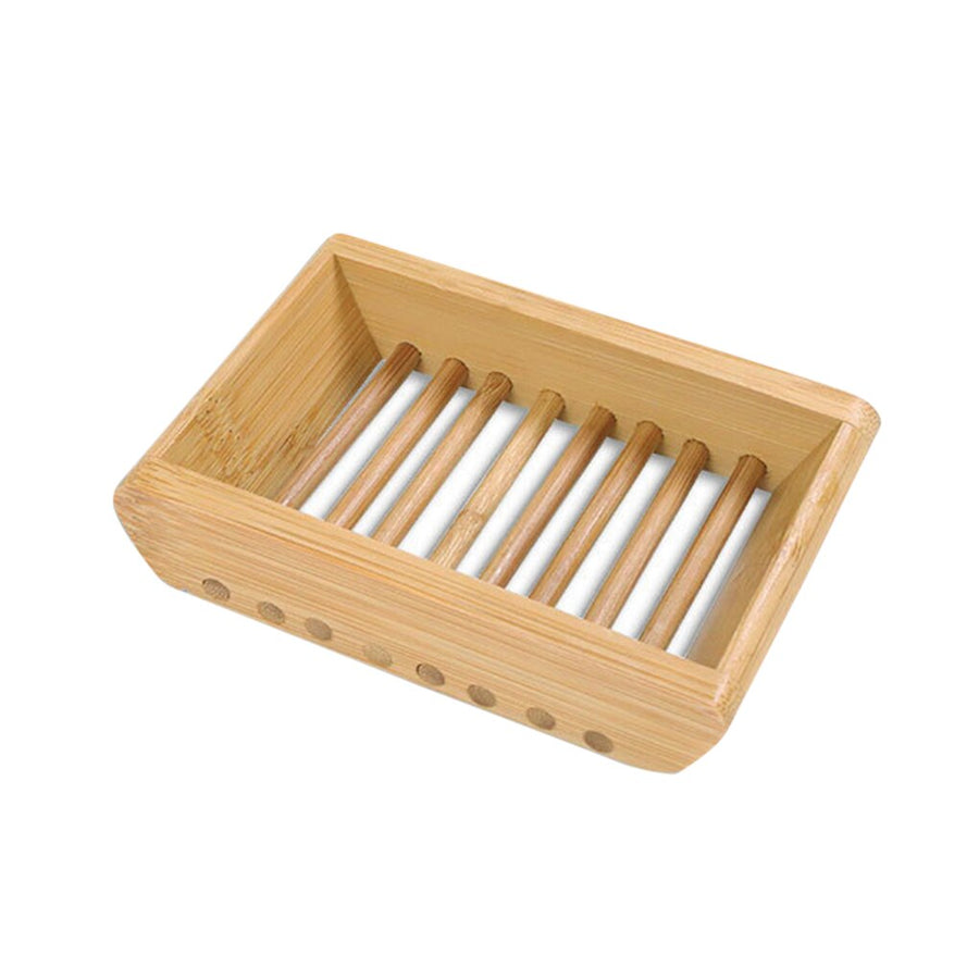 Wooden Natural Bamboo Soap Dishes Tray Holder Storage