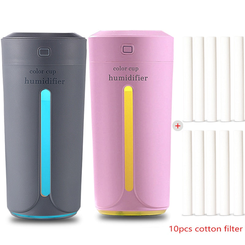 Air humidifier with 7 colour LED