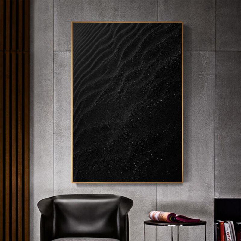 Modern Black Wave Canvas Wall Art Painitng - Home Ambition’s