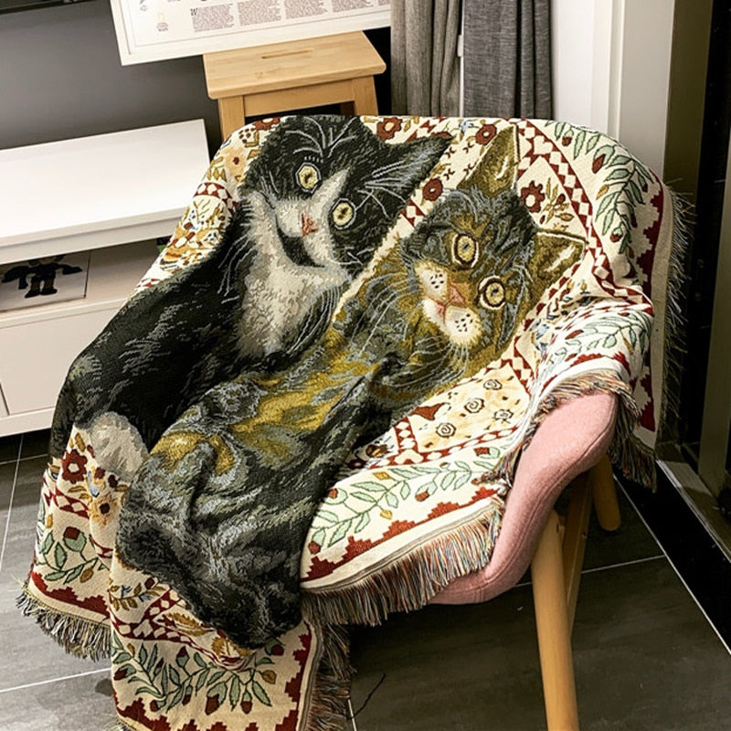 American Cats Throw Blanket Decorative