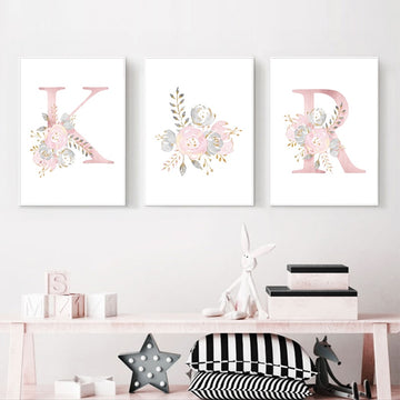 Prints Pink Flower Wall Art Canvas