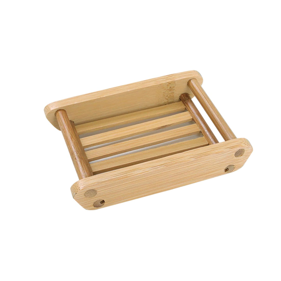 Wooden Natural Bamboo Soap Dishes Tray Holder Storage