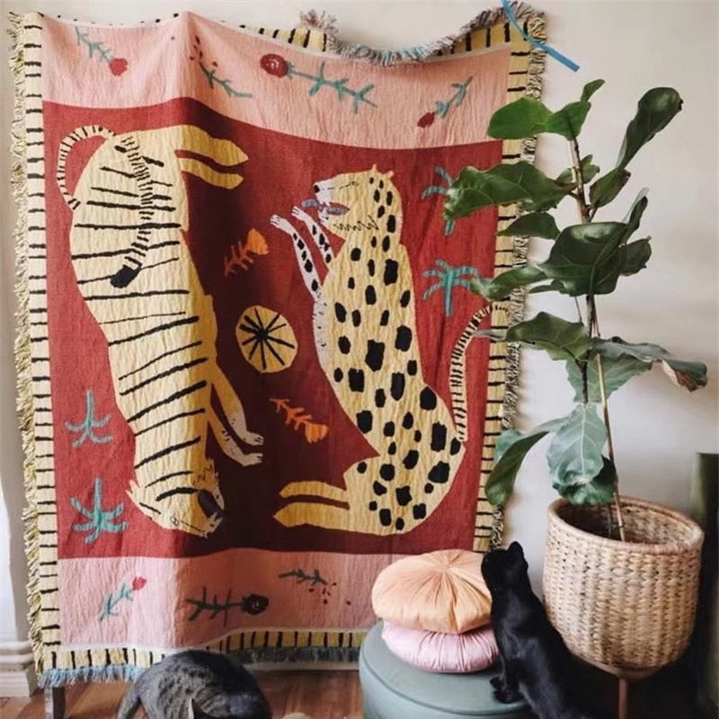 Creative Pink 2 Leopard Throw Blanket