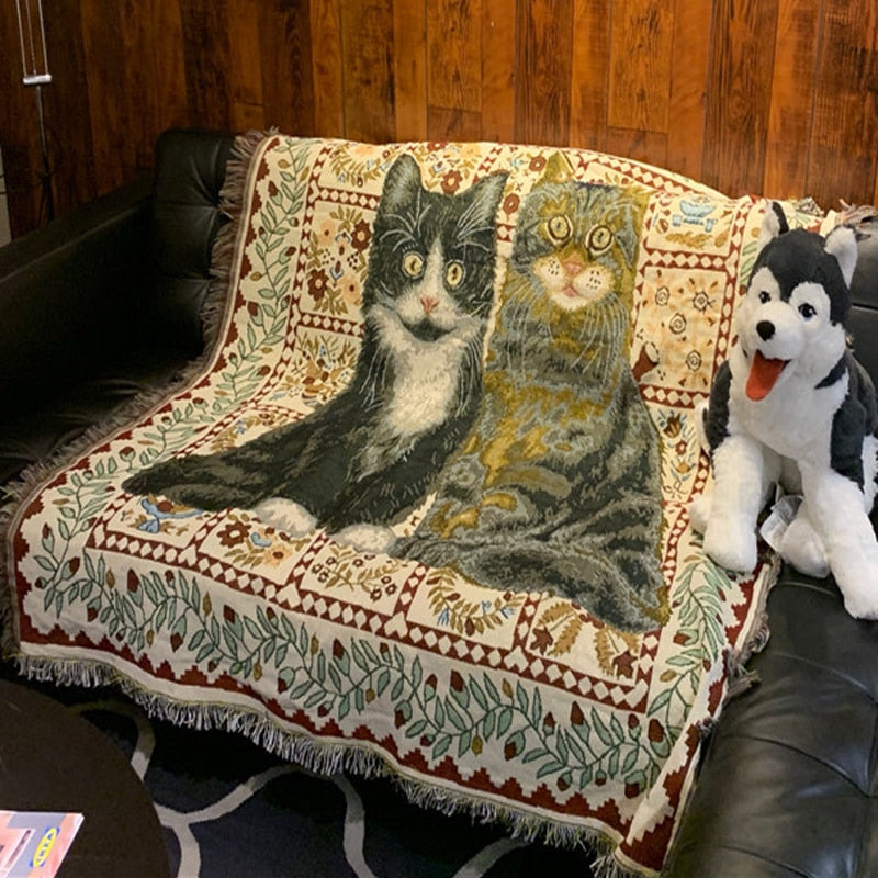 American Cats Throw Blanket Decorative