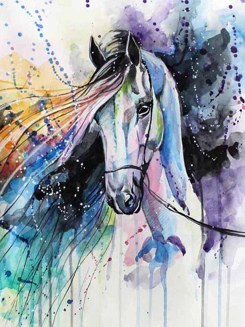 Modern Multicolored Animals Horse Wall Art