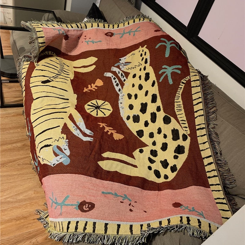 Creative Pink 2 Leopard Throw Blanket