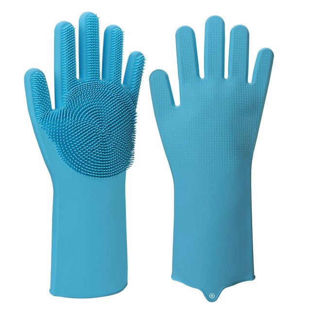 1Pair Silicone Sponge Gloves with Grips - Home Ambition’s