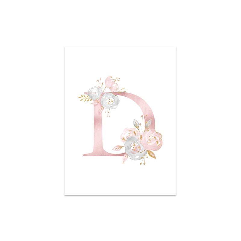 Prints Pink Flower Wall Art Canvas