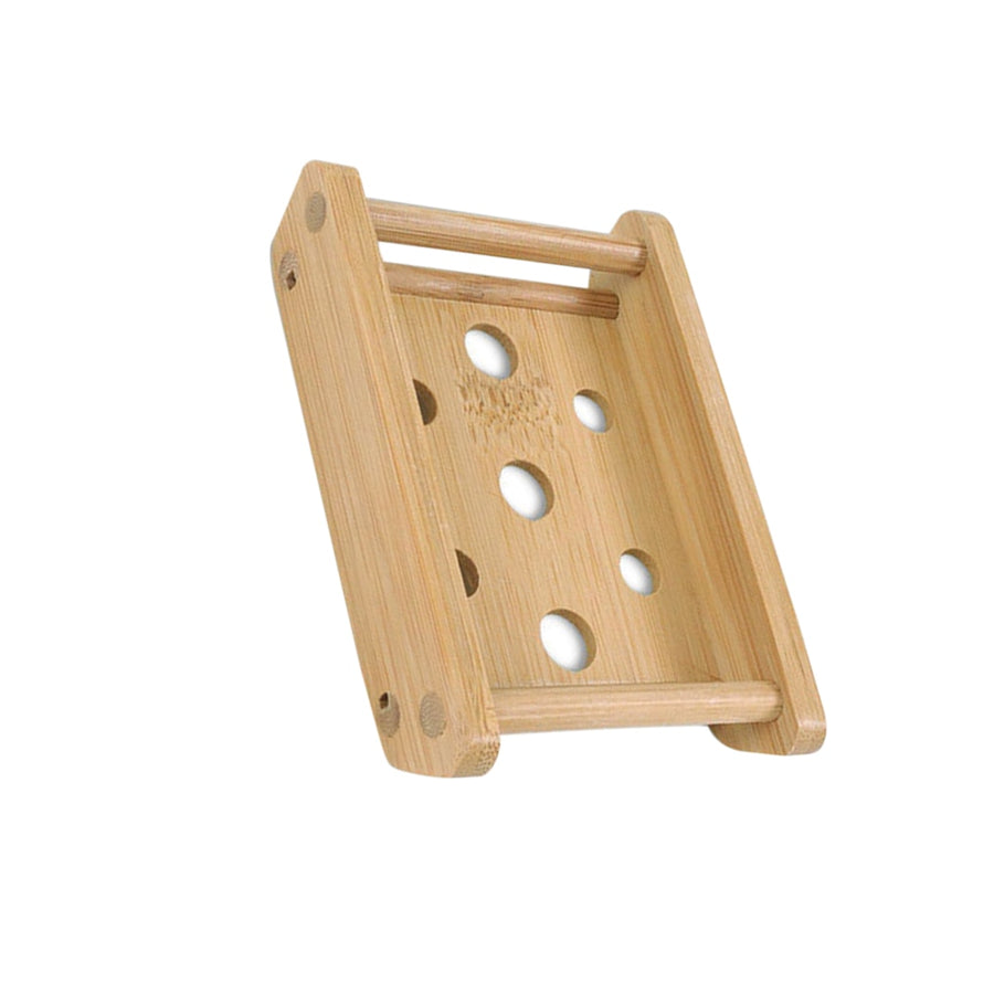 Wooden Natural Bamboo Soap Dishes Tray Holder Storage