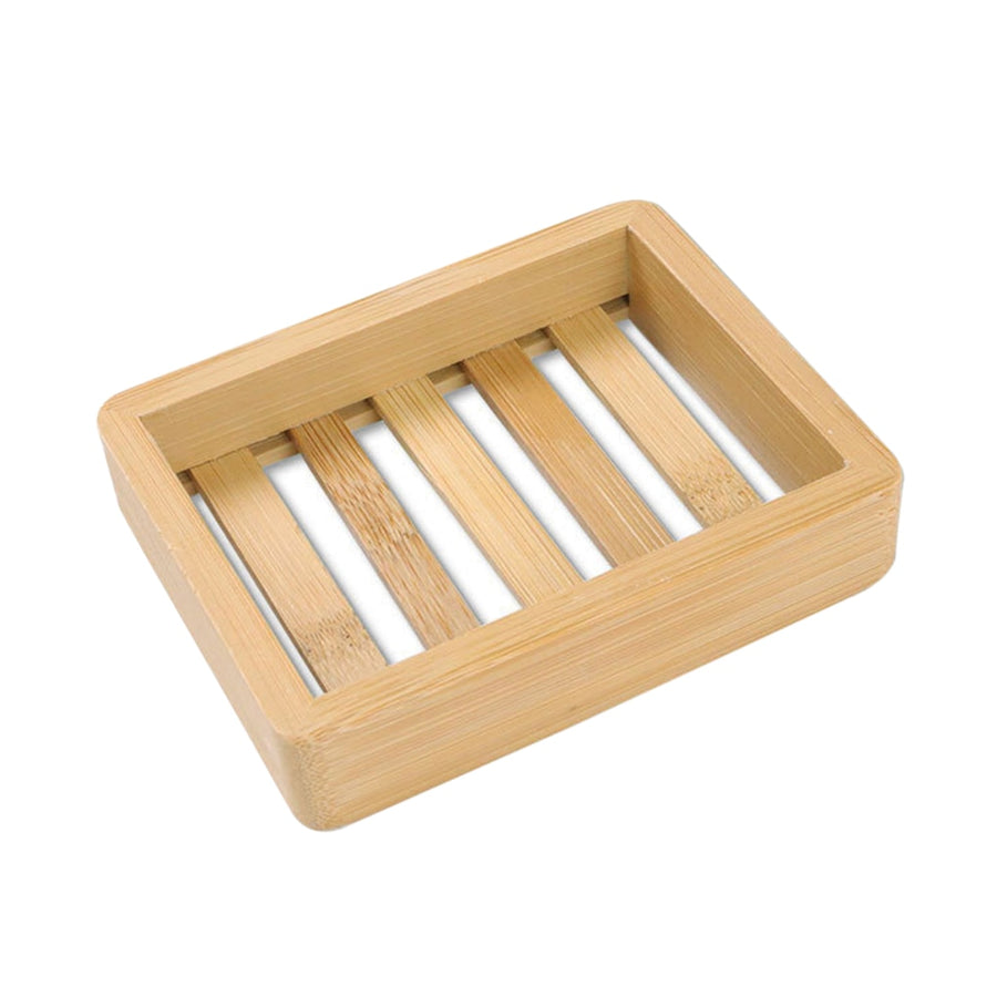 Wooden Natural Bamboo Soap Dishes Tray Holder Storage