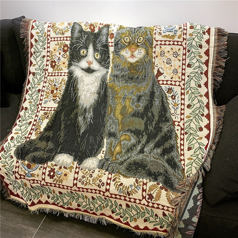 American Cats Throw Blanket Decorative