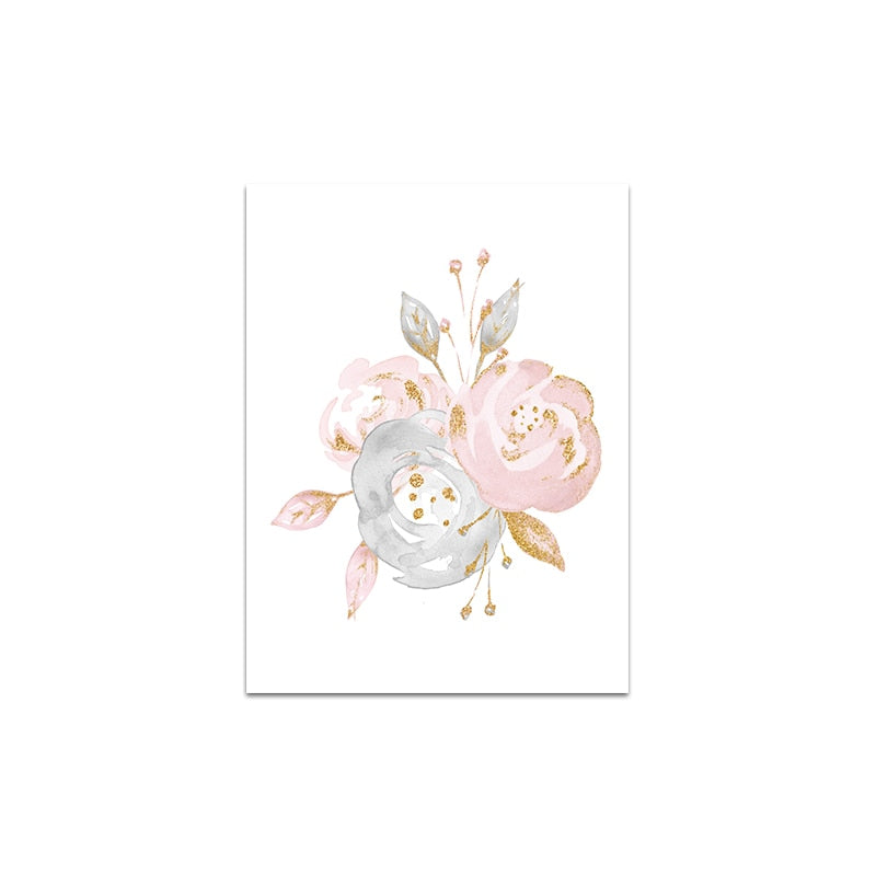 Prints Pink Flower Wall Art Canvas