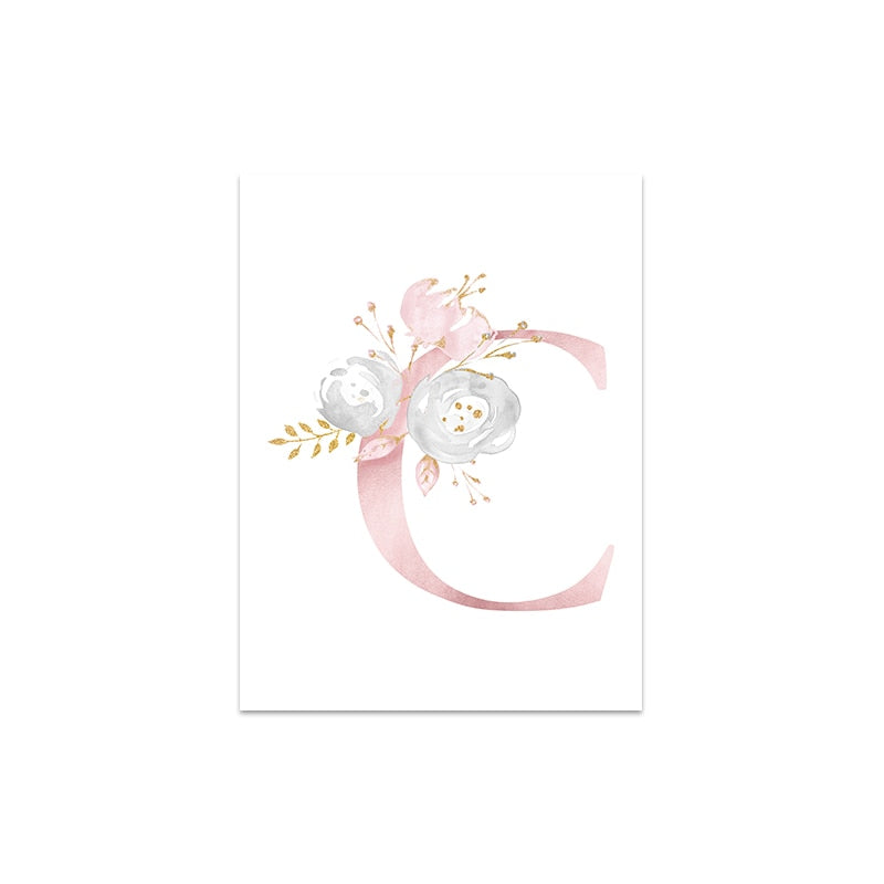 Prints Pink Flower Wall Art Canvas