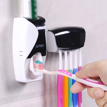 Automatic Toothpaste Dispenser With Toothbrush Holder And Wall Mount - Home Ambition’s