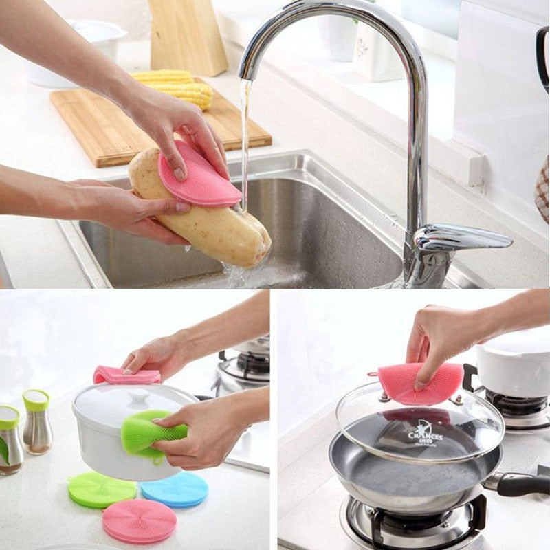 Silicone Cleaning Multi-functional Dishwashing Sponge with Grips - Home Ambition’s