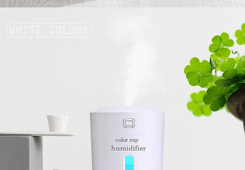 Air humidifier with 7 colour LED