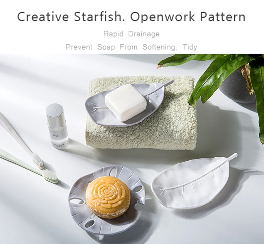 Starfish Drain Soap Tray Leaf Shape