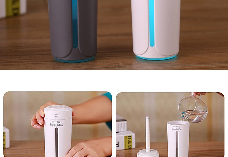 Air humidifier with 7 colour LED