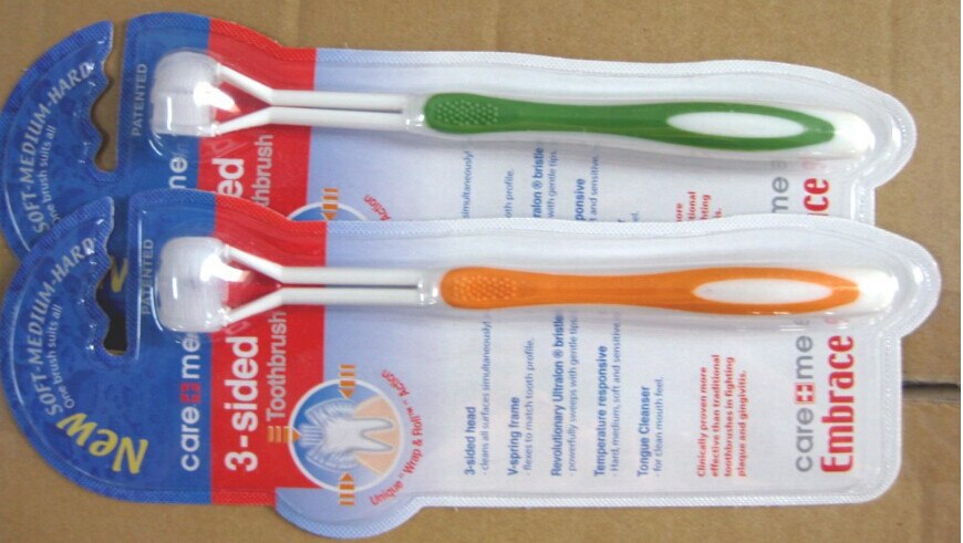 2pcs Three sides toothbrush