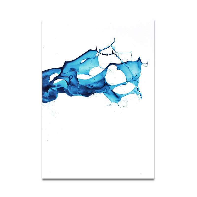 Blue Ink Abstract Wall Art Modern Minimalist Mural Home Decoration Painting - Home Ambition’s