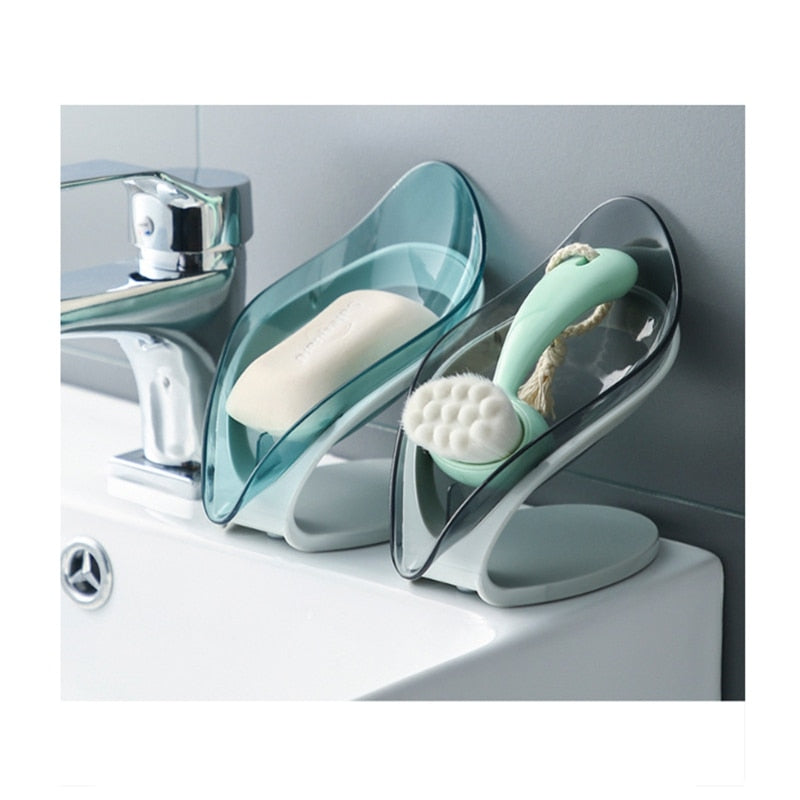 Soap Dish Leaf Shape Bathroom Soap Holder Storage