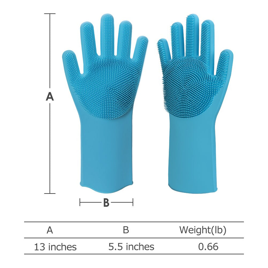 1Pair Silicone Sponge Gloves with Grips - Home Ambition’s