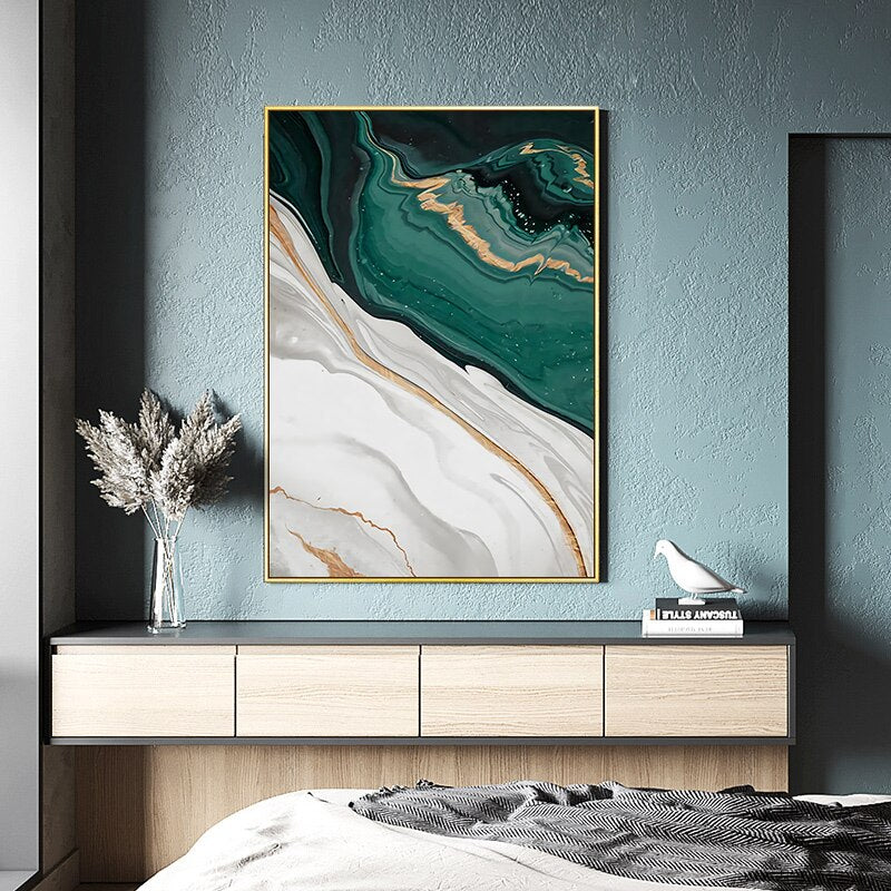 Abstract Morden Green Canvas Art - Home Ambition’s