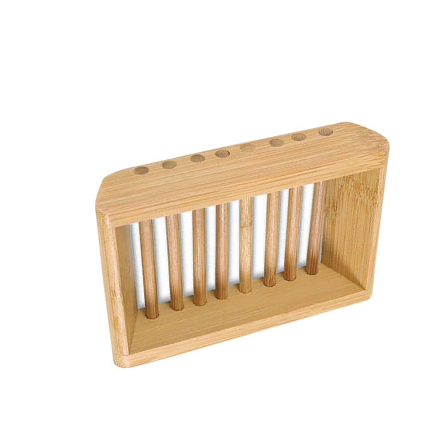 Wooden Natural Bamboo Soap Dishes Tray Holder Storage