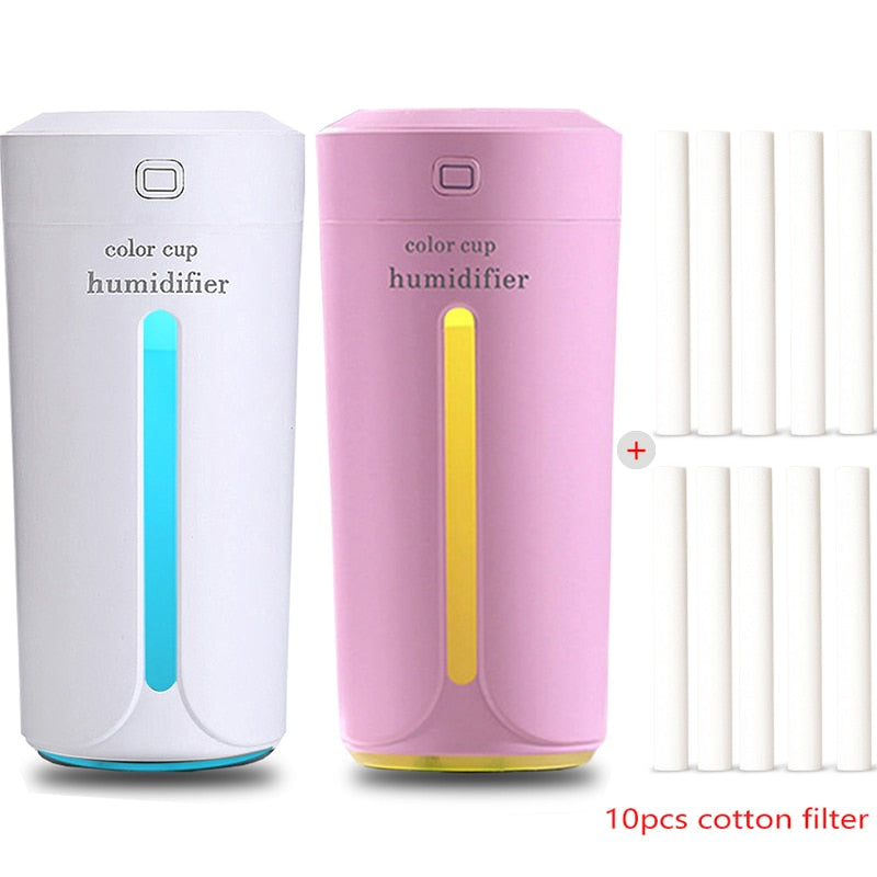 Air humidifier with 7 colour LED