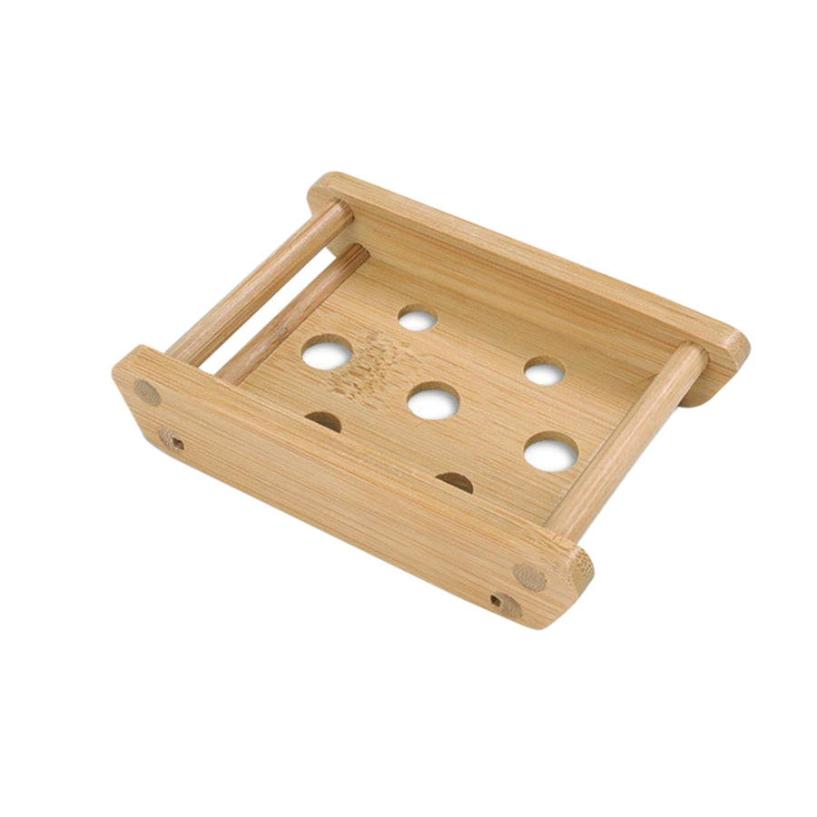 Wooden Natural Bamboo Soap Dishes Tray Holder Storage