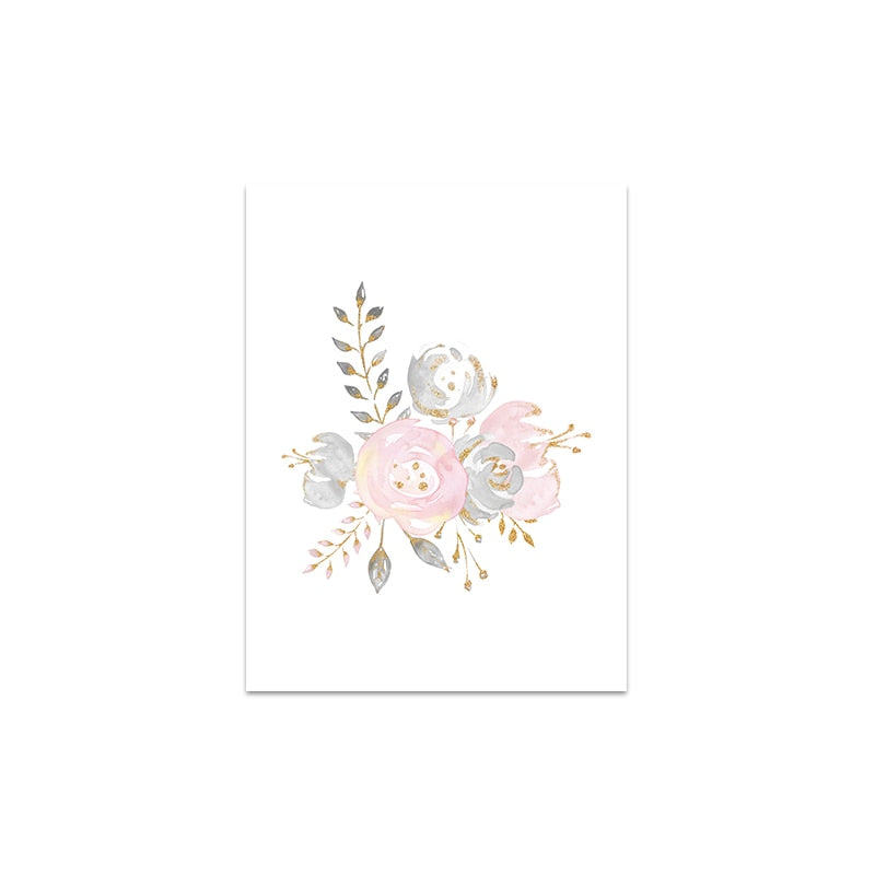 Prints Pink Flower Wall Art Canvas