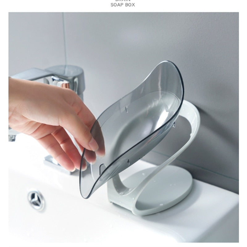 Soap Dish Leaf Shape Bathroom Soap Holder Storage